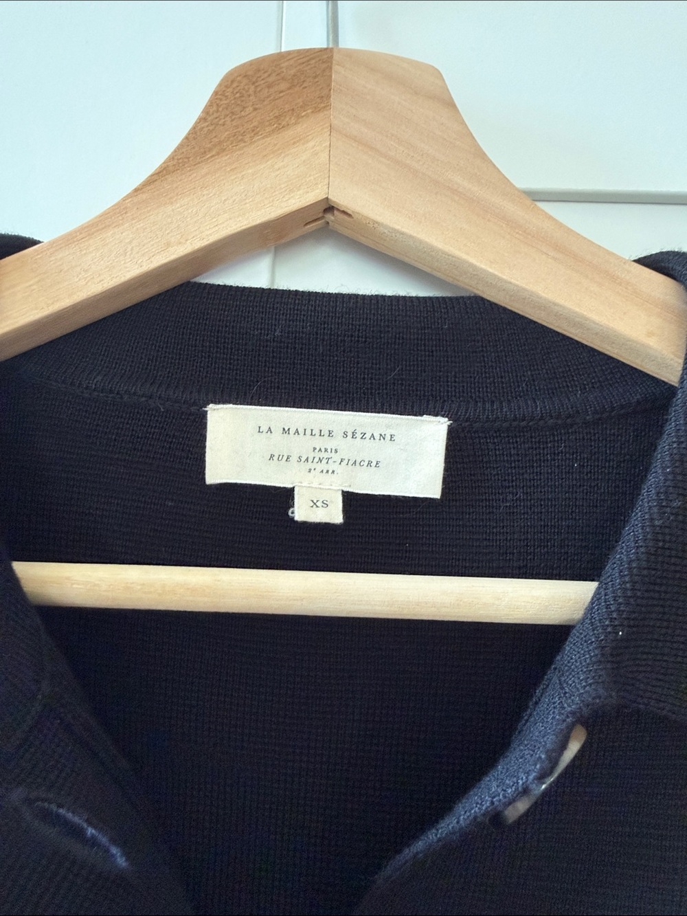 Sezane - Betty Classic Black Button-Front Women's Cardigan - XS - Picture 2 of 4